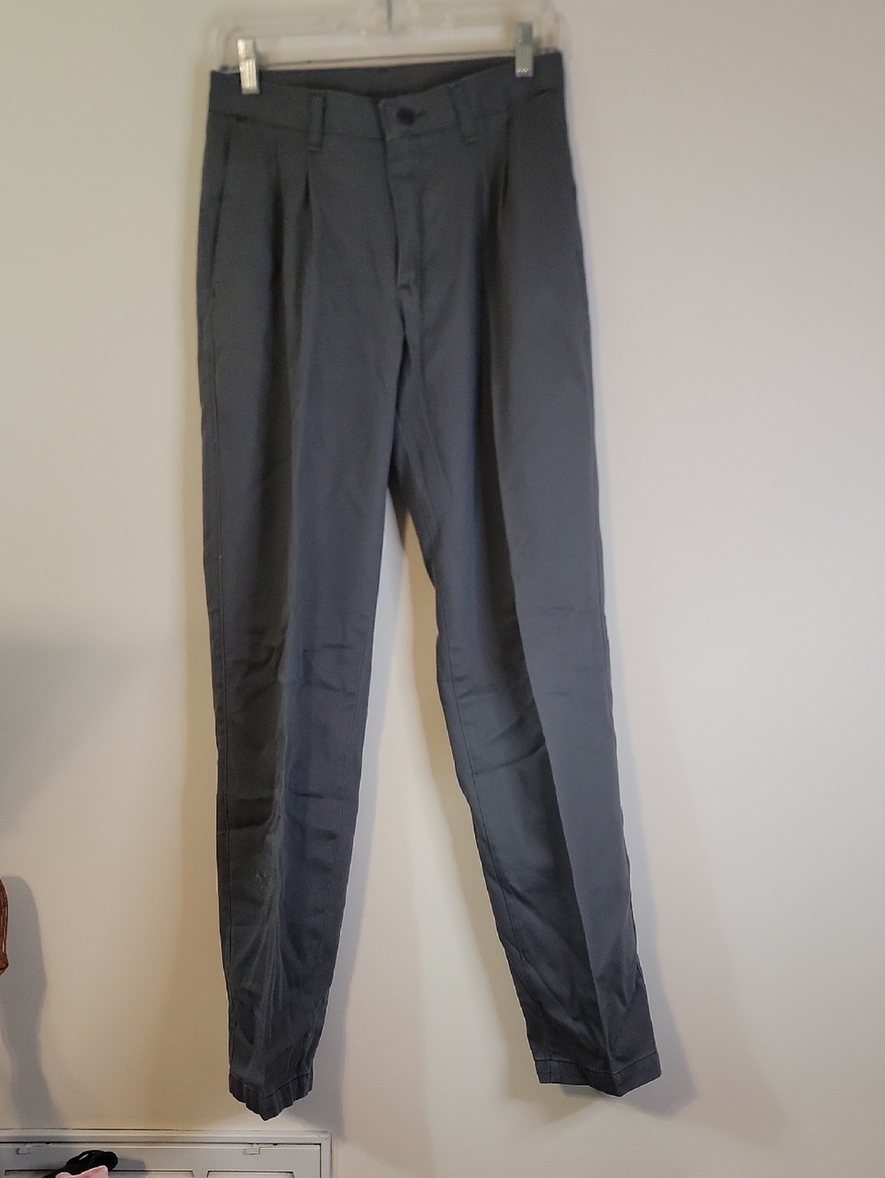 Lee Men's Pleated Dress Pants - Charcoal Black